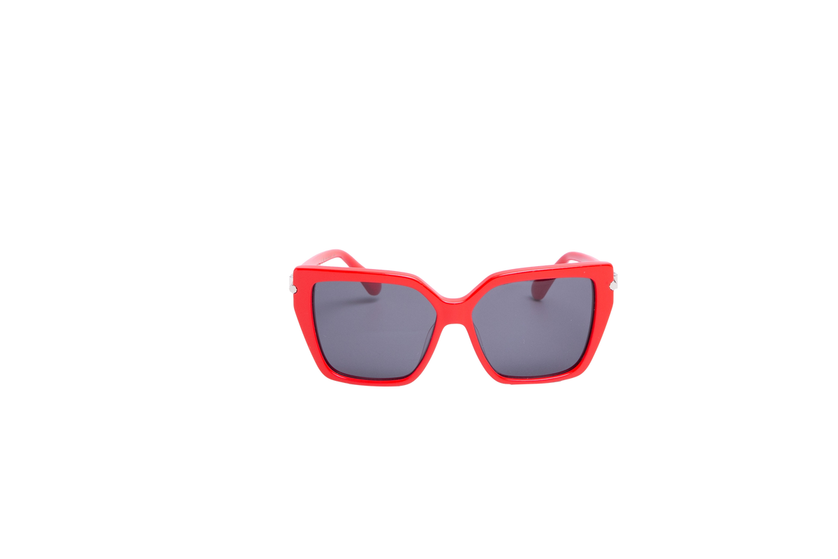 SALVATORE FERRAGAMO SQUARE ACETATE RED BLACK LENSES