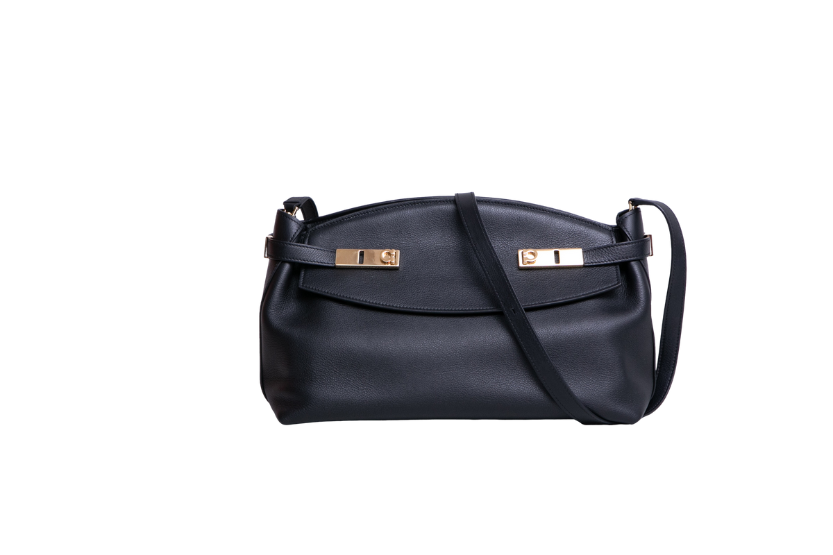 FERRAGAMO HUG SOFT CROSSBODY BAG BLACK