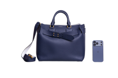 BURBERRY BELT TOTE BAG SMALL NAVY