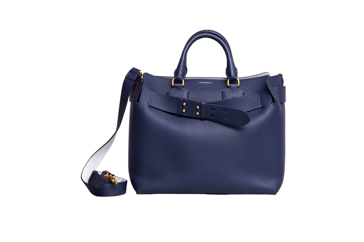 BURBERRY BELT TOTE BAG SMALL NAVY