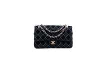CHANEL CLASSIC 11.12 DOUBLE FLAP TWEED VELVET BLACK