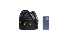 GUCCI HORSEBIT 1955 BUCKET LEATHER BLACK