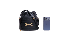 GUCCI HORSEBIT 1955 BUCKET LEATHER BLACK