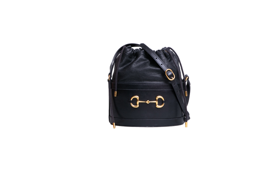GUCCI HORSEBIT 1955 BUCKET LEATHER BLACK