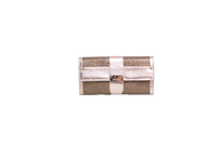 JIMMY CHOO CLUTCH METALLIC GOLD/SILVER TEXTURED LEATHER