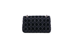 CHANEL CLASSIC 11.12 DOUBLE FLAP TWEED VELVET BLACK