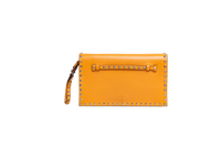 VALENTINO ROCKSTUD WRISTLET CLUTCH MUSTARD