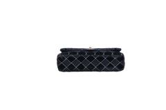 CHANEL CLASSIC 11.12 DOUBLE FLAP TWEED VELVET BLACK