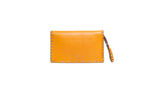 VALENTINO ROCKSTUD WRISTLET CLUTCH MUSTARD