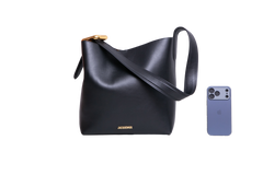 JACQUEMUS LE REGALO BUCKET LEATHER BLACK