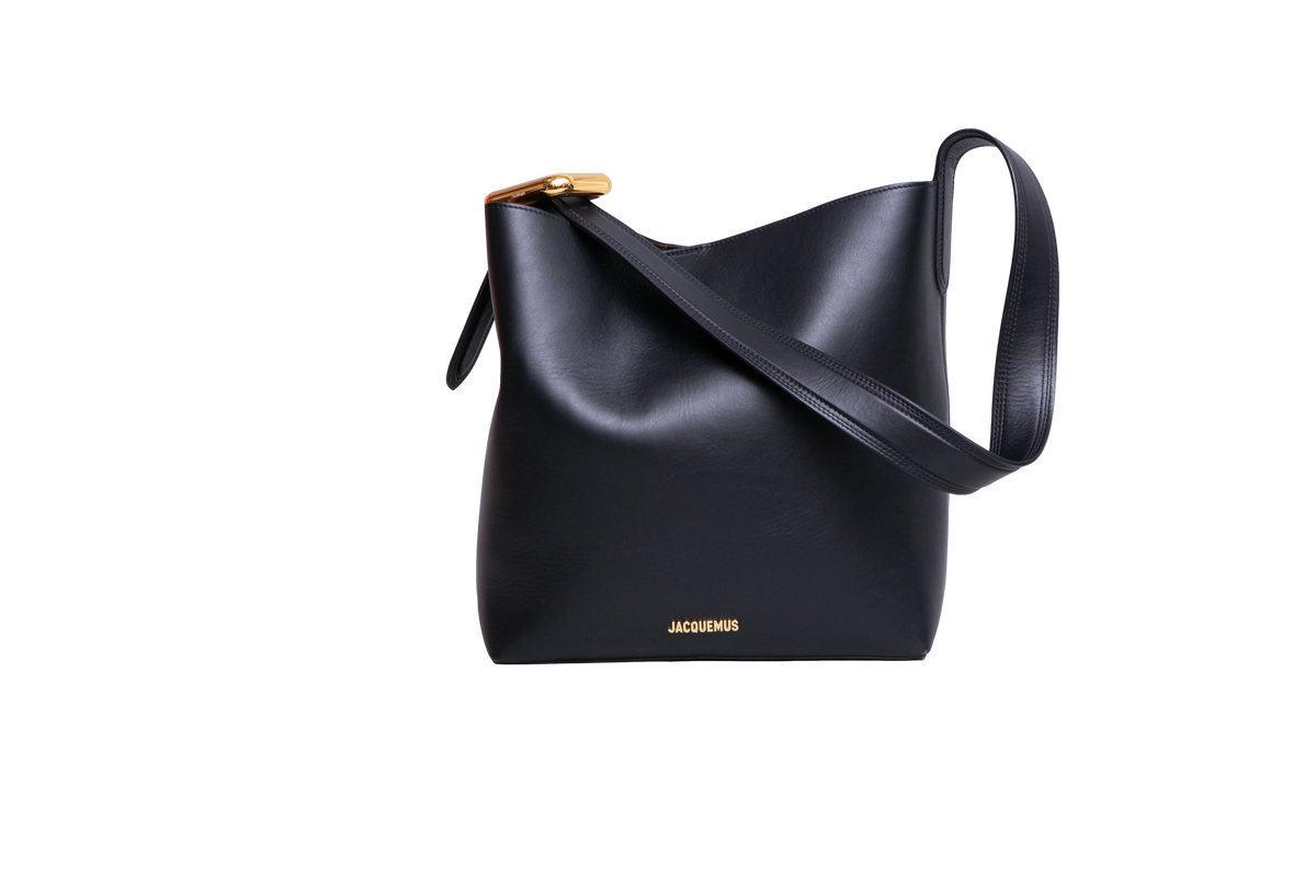 JACQUEMUS LE REGALO BUCKET LEATHER BLACK
