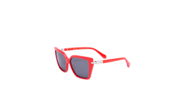 SALVATORE FERRAGAMO SQUARE ACETATE RED BLACK LENSES