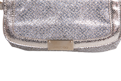 JIMMY CHOO CLUTCH ZETA GLITTERED GOLD/SILVER