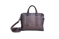 SALVATORE FERRAGAMO BRIEFCASE PEBBLED LEATHER BROWN