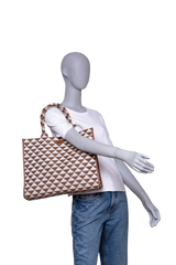 PRADA SYMBOLE LARGE JACQUARD BROWN