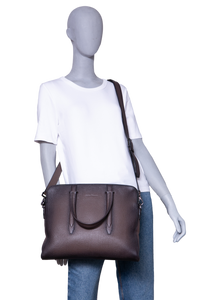 SALVATORE FERRAGAMO BRIEFCASE PEBBLED LEATHER BROWN