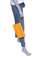 VALENTINO ROCKSTUD WRISTLET CLUTCH MUSTARD