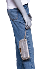 JIMMY CHOO CLUTCH ZETA GLITTERED GOLD/SILVER