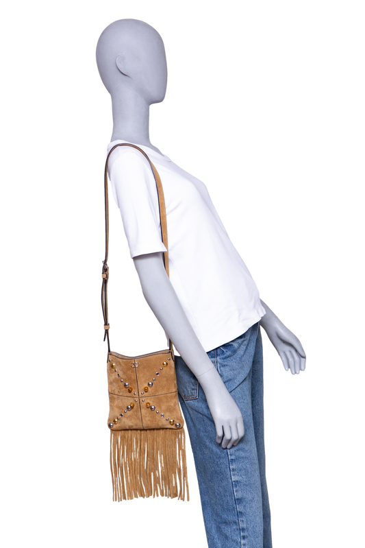 VALENTINO NELLCOTE SMALL FRINGES CARAMEL