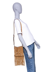 VALENTINO NELLCOTE SMALL FRINGES CARAMEL