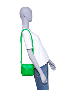 BOTTEGA MINI CASSETTE CAMERA INTRECCIATO GREEN PARAKEET