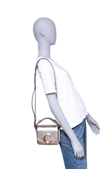 CHLOÉ C MINI SQUARE METALLIC GOLD