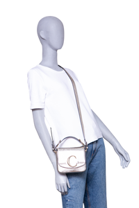 CHLOÉ C MINI SQUARE METALLIC GOLD