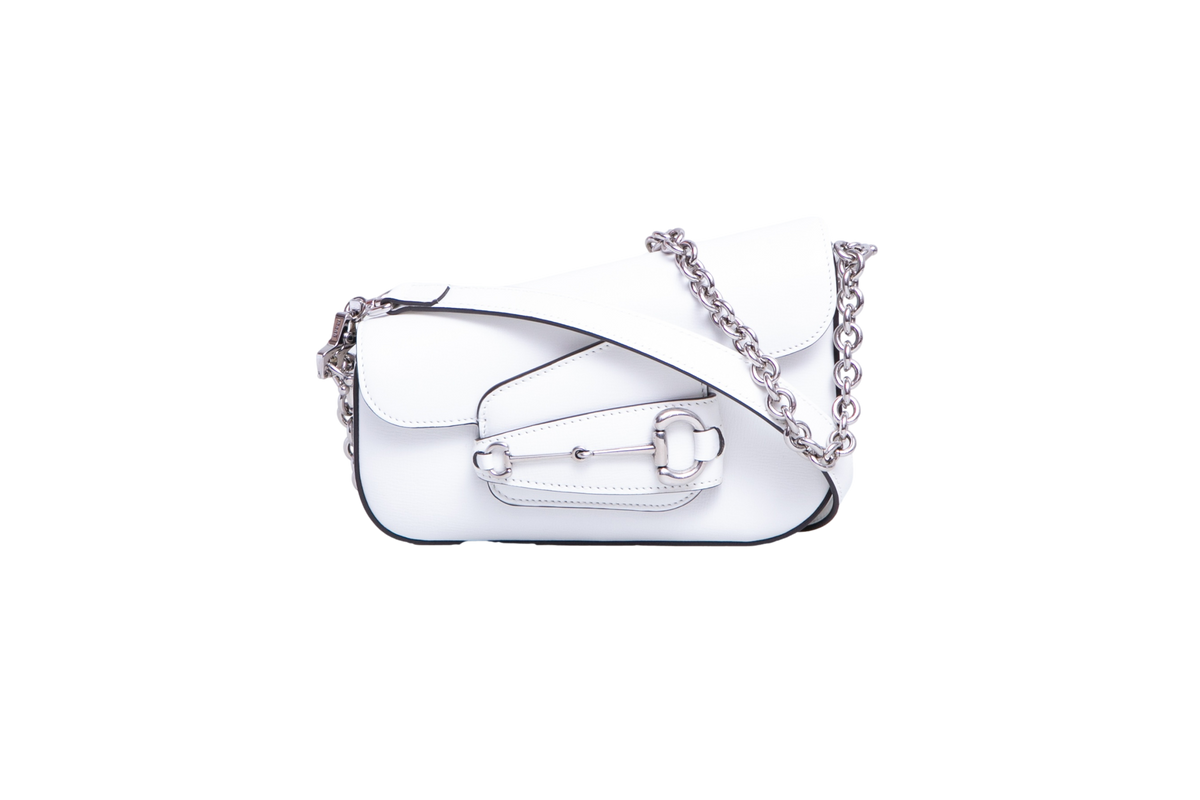 GUCCI HORSEBIT ASYMMETRIC MINI WHITE