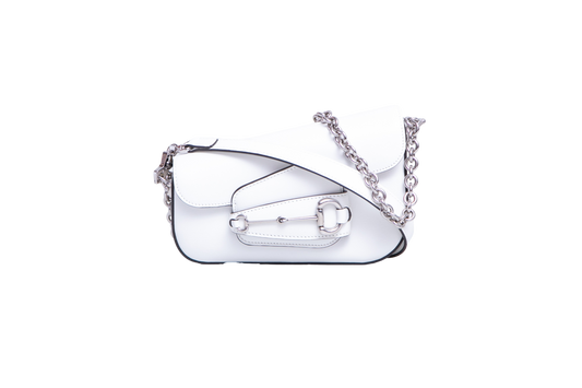 GUCCI HORSEBIT ASYMMETRIC MINI WHITE