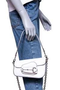 GUCCI HORSEBIT ASYMMETRIC MINI WHITE