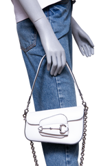 GUCCI HORSEBIT ASYMMETRIC MINI WHITE