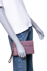 VALENTINO CLUTCH ROCKSTUD TAUPE