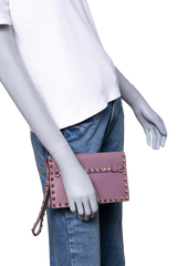 VALENTINO CLUTCH ROCKSTUD TAUPE