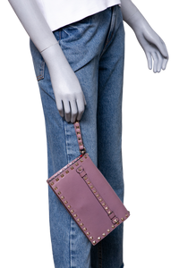 VALENTINO CLUTCH ROCKSTUD TAUPE