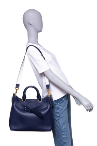 BURBERRY BELT TOTE BAG SMALL NAVY