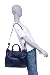 BURBERRY BELT TOTE BAG SMALL NAVY