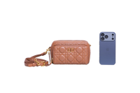 DIOR CARO DOUBLE POUCH WARM CANNAGE CARAMEL
