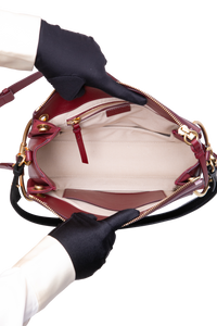 CHLOÉ ROY MEDIUM LEATHER AND SUEDE BURGUNDY
