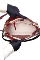 CHLOÉ ROY MEDIUM LEATHER AND SUEDE BURGUNDY