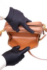 DIOR CARO DOUBLE POUCH WARM CANNAGE CARAMEL