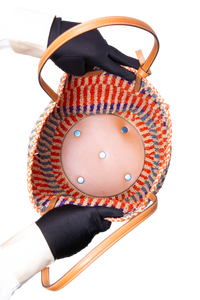 VALENTINO STRIPED RAFFIA SHOPPING BAG MULTICOLOR