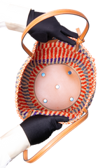 VALENTINO STRIPED RAFFIA SHOPPING BAG MULTICOLOR