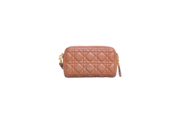 DIOR CARO DOUBLE POUCH WARM CANNAGE CARAMEL