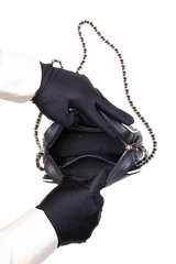 CHANEL 25 P CAMERA LAMBSKIN B&W GOLD HDWR