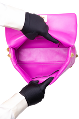 VALENTINO ROMAN STUD TOP HANDLE MEDIUM FUCHSIA