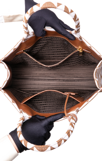 PRADA SYMBOLE LARGE JACQUARD BROWN