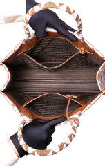 PRADA SYMBOLE LARGE JACQUARD BROWN