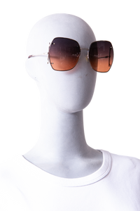 SALVATORE FERRAGAMO SQUARE OVERSIZED METAL GOLD