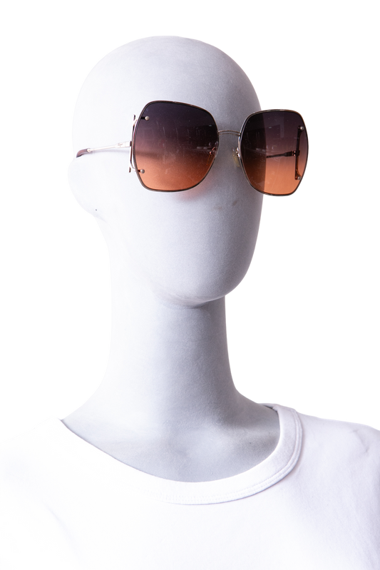 SALVATORE FERRAGAMO SQUARE OVERSIZED METAL GOLD