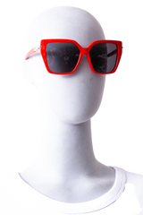SALVATORE FERRAGAMO SQUARE ACETATE RED BLACK LENSES